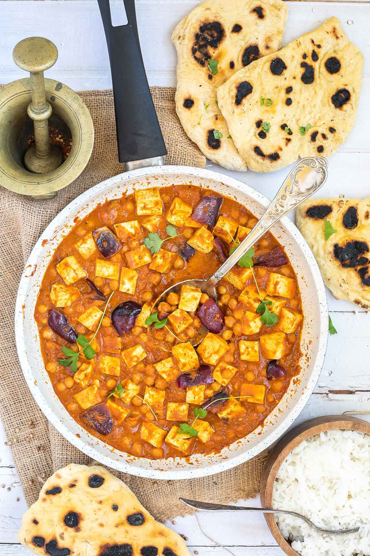 Curried Tofu–Chickpea Bowl